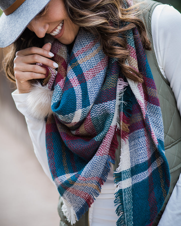 Plaid Triangle Scarf