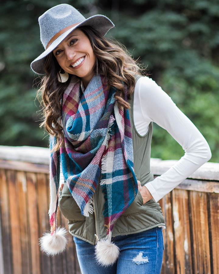 Plaid Triangle Scarf