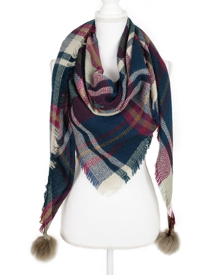 Plaid Triangle Scarf