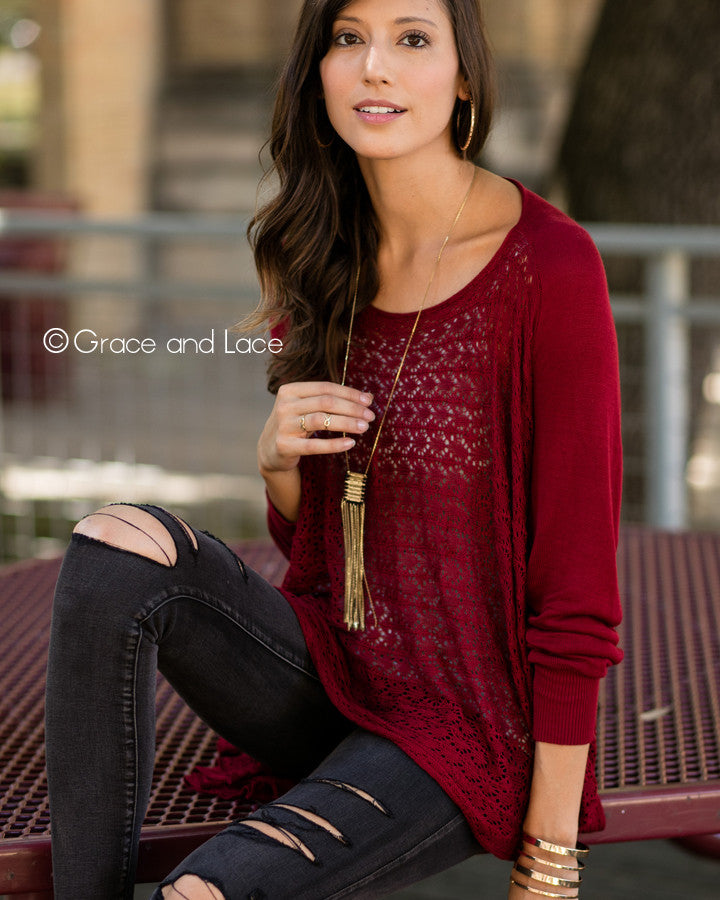 Grace & Lace Open Knit Light Weight Two Fit Knit Cardigan - Babe Outfitters