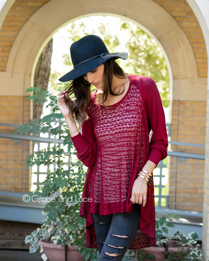 Grace & Lace Open Knit Light Weight Two Fit Knit Cardigan - Babe Outfitters