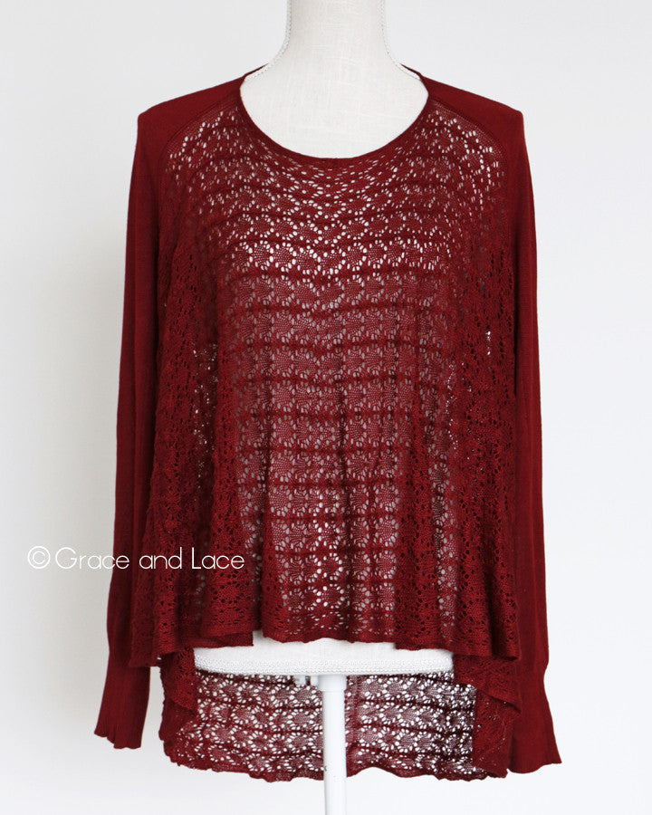 Grace & Lace Open Knit Light Weight Two Fit Knit Cardigan - Babe Outfitters