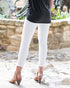 Grace & Lace white Zip Up Cropped Jeggings (White) - Babe Outfitters