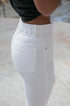 Grace & Lace white Zip Up Cropped Jeggings (White) - Babe Outfitters