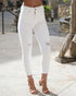 Grace & Lace white Zip Up Cropped Jeggings (White) - Babe Outfitters