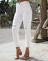 Grace & Lace white Zip Up Cropped Jeggings (White) - Babe Outfitters