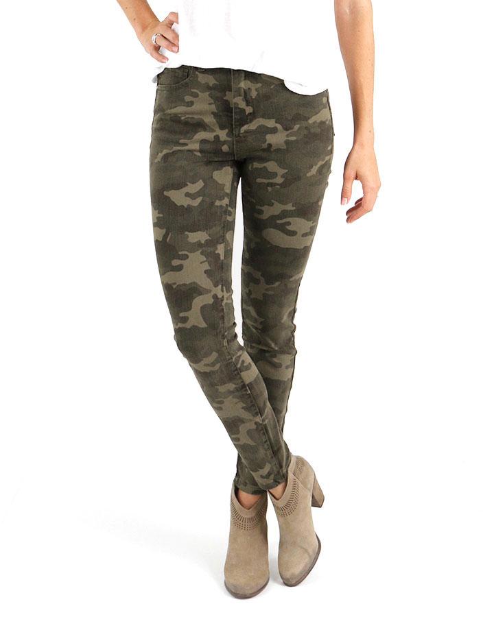 Grace & Lace Camo Mid Rise Zip up Jeggings - Babe Outfitters