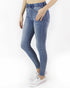 Grace & Lace Classic Mid Rise Pull-On Jeggings in Mid Wash - Babe Outfitters