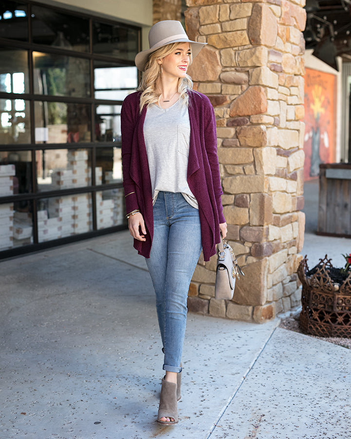 Grace & Lace Classic Mid Rise Pull-On Jeggings in Mid Wash - Babe Outfitters