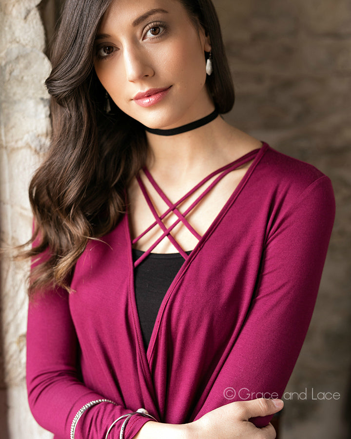 Grace & Lace Favorite Crossover Tee - Babe Outfitters