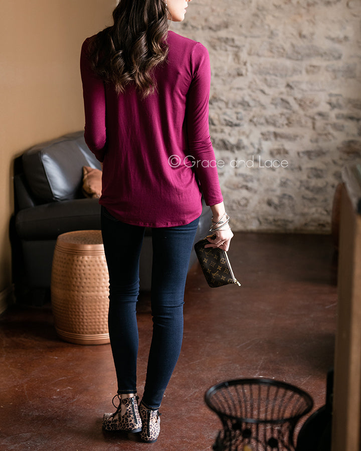 Grace & Lace Favorite Crossover Tee - Babe Outfitters