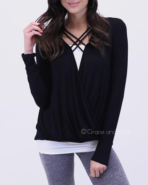 Grace & Lace Favorite Crossover Tee - Babe Outfitters