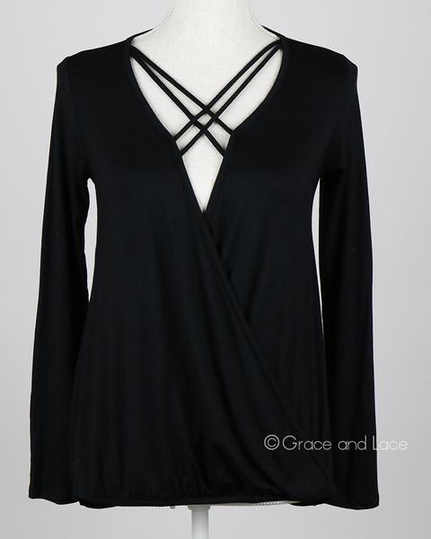 Grace & Lace Favorite Crossover Tee - Babe Outfitters