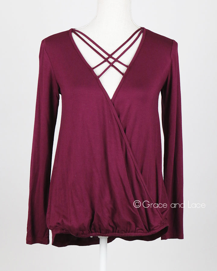 Grace & Lace Favorite Crossover Tee - Babe Outfitters