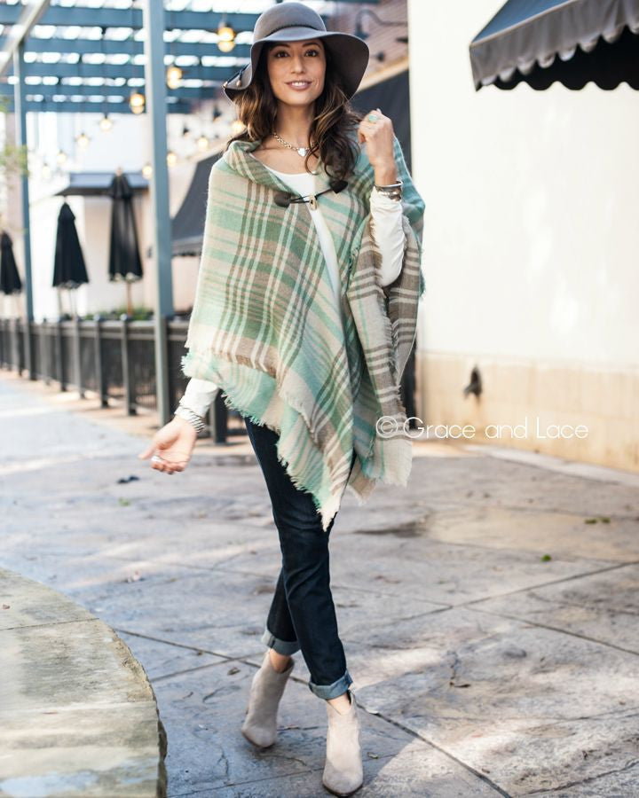 Grace & Lace Blanket Scarf/Toggle Poncho