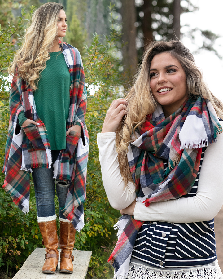 Winter Weight Pocket Poncho/Scarf