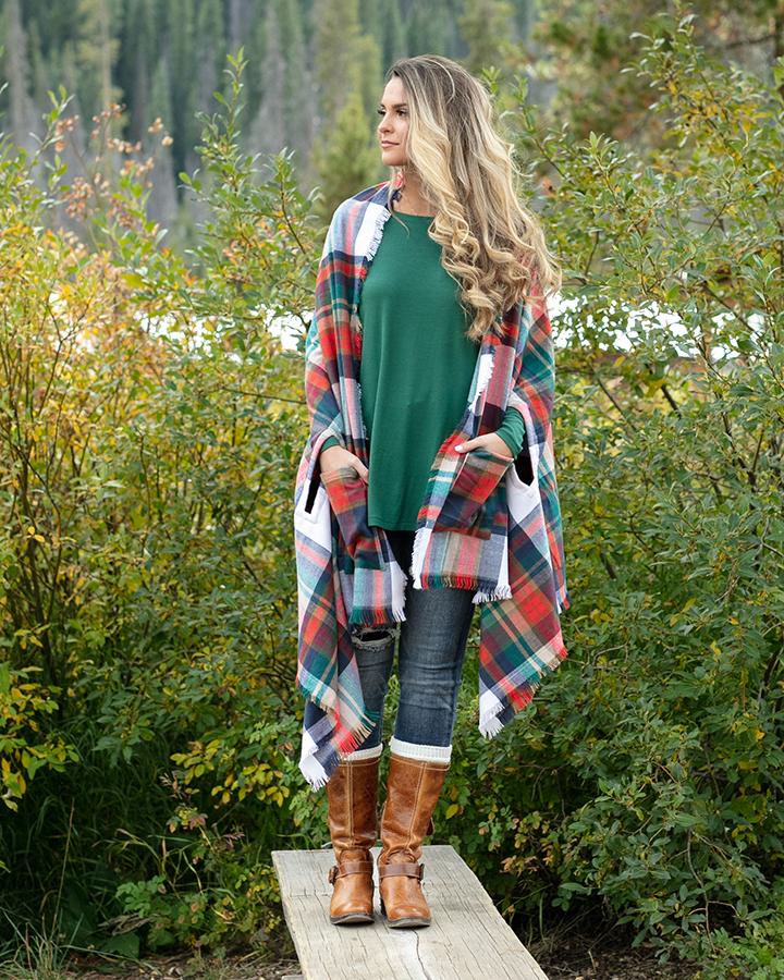 Winter Weight Pocket Poncho/Scarf