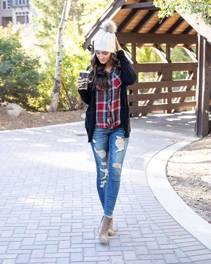 Cream Cable Knit Beanie