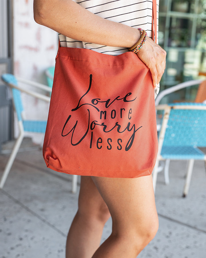 Grace & Lace Quote Tote (Love More Worry Less)