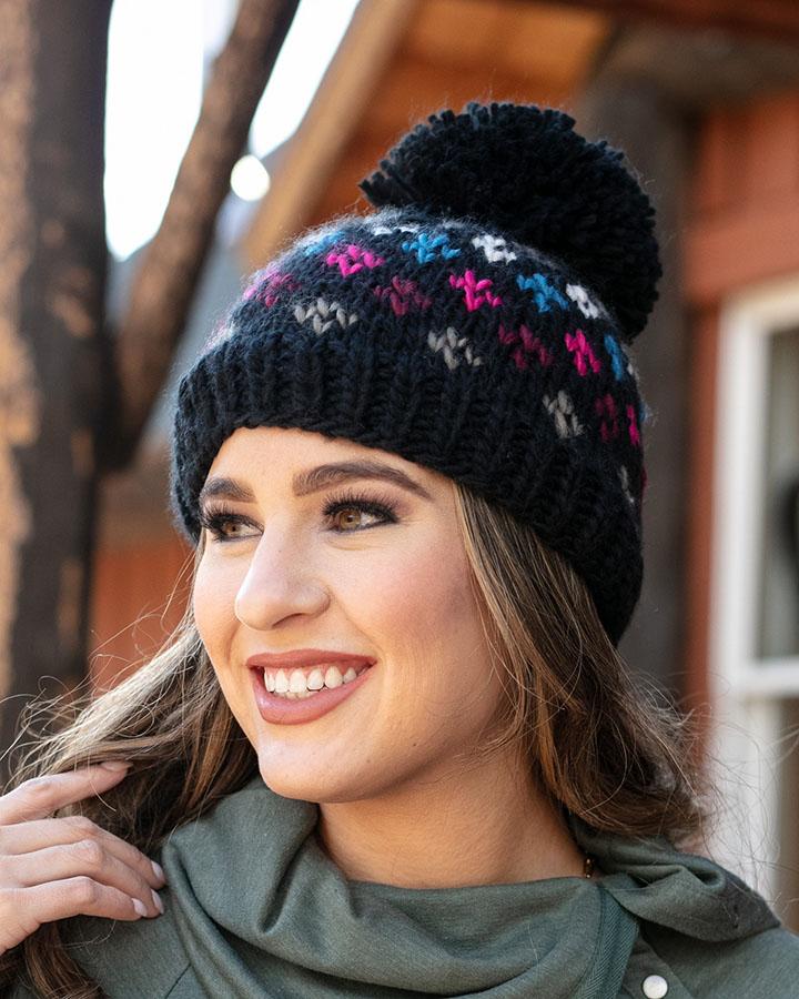 Grace & Lace Reversible Pom Hat (Roxbery)