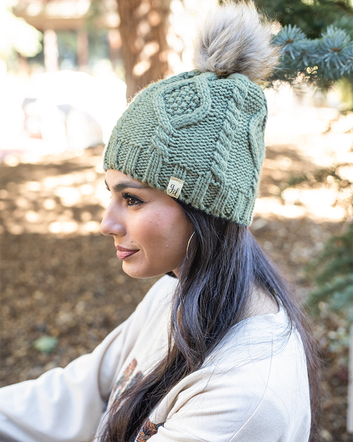 Spruce Cable Knit Beanie