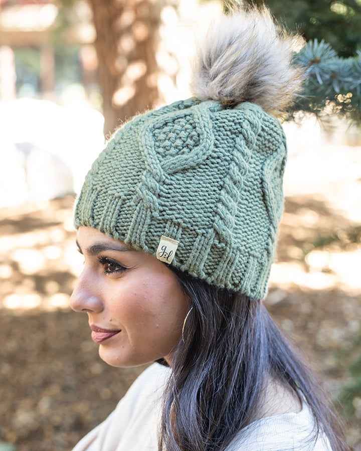 Spruce Cable Knit Beanie