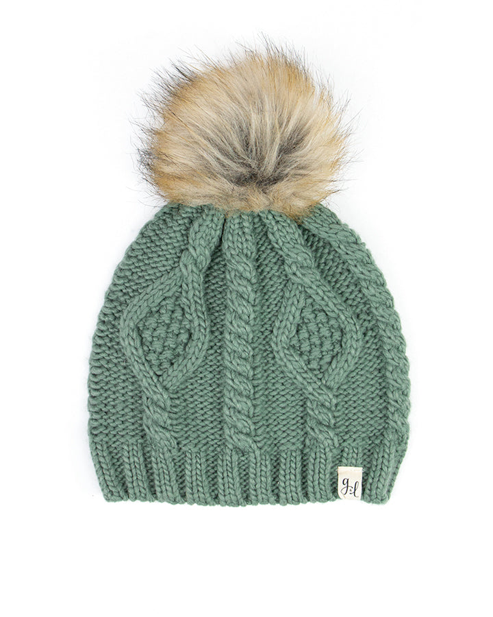 Grace & Lace Spruce Cable Knit Beanie