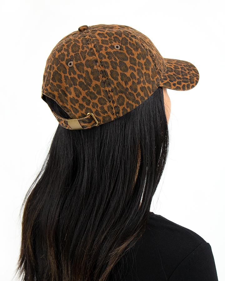 Grace & Lace Cream Vintage Baseball Hat (Cheetah Print)