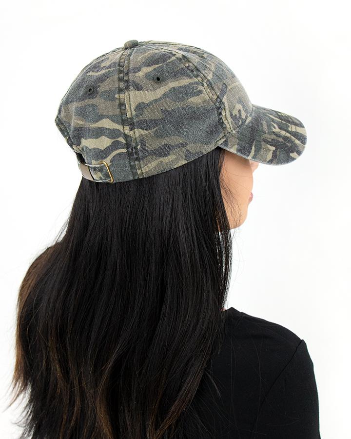 Cream Vintage Baseball Hat (Vintage Camo Print)
