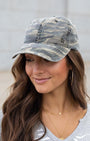 Cream Vintage Baseball Hat (Vintage Camo Print)
