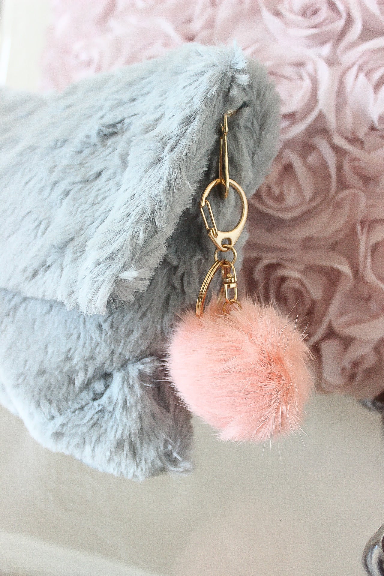Furry Pom Pom Clutch - Babe Outfitters