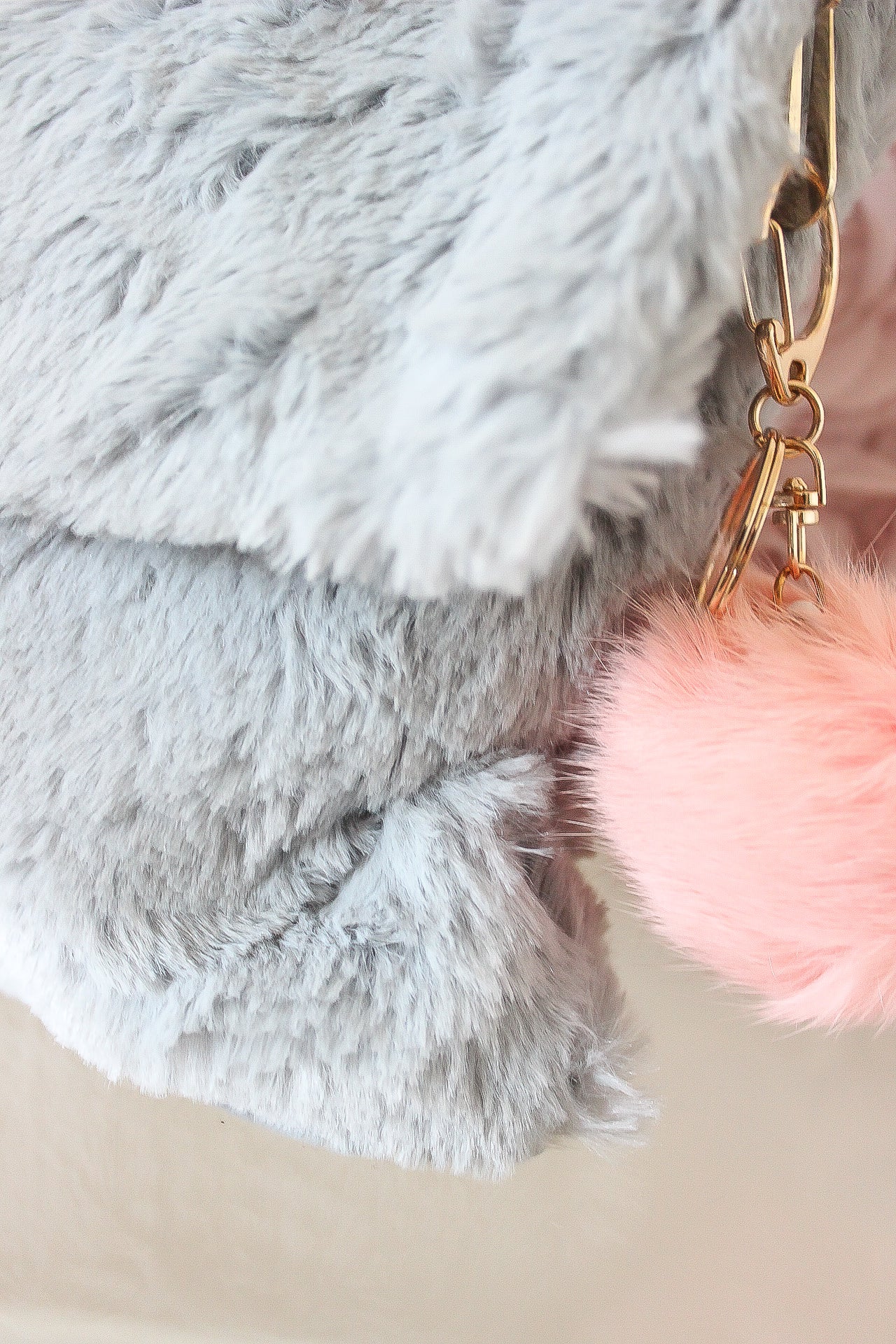 Furry Pom Pom Clutch - Babe Outfitters