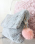 Furry Pom Pom Clutch - Babe Outfitters