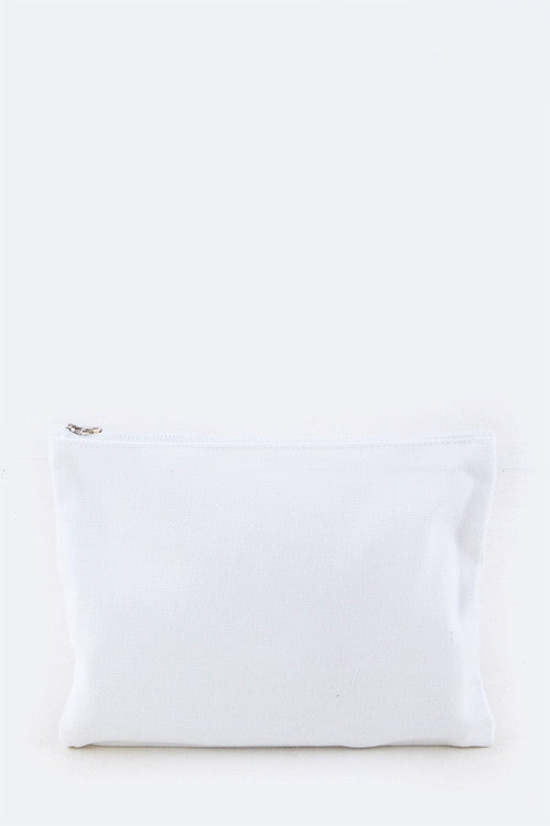 Cactus Tassel Charm Canvas Pouch - Babe Outfitters