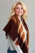 Autumn Feelings Blanket Scarf (Rust & Orange Color Block) - Babe Outfitters