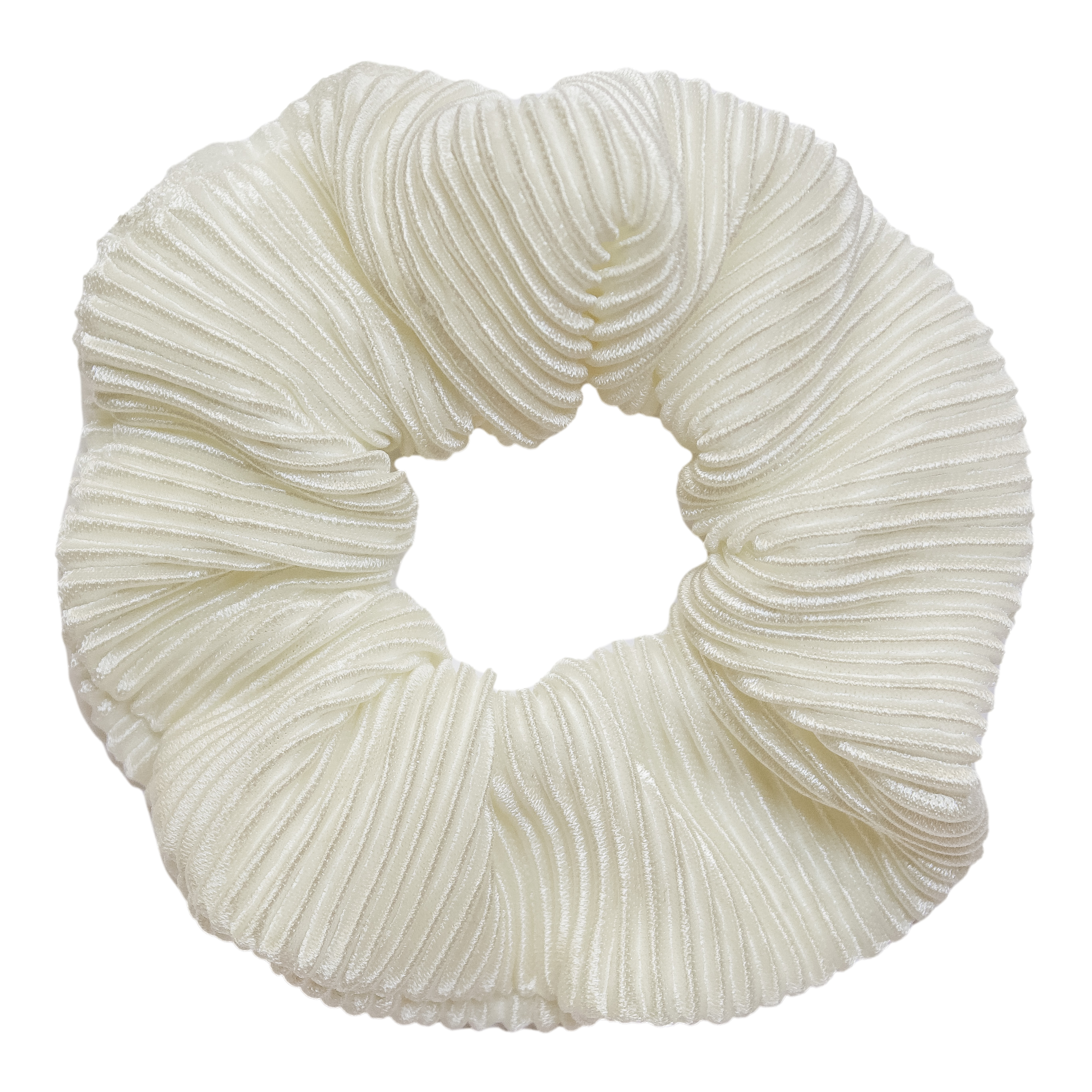 Priscilla Pleated Scrunchie in Ivory