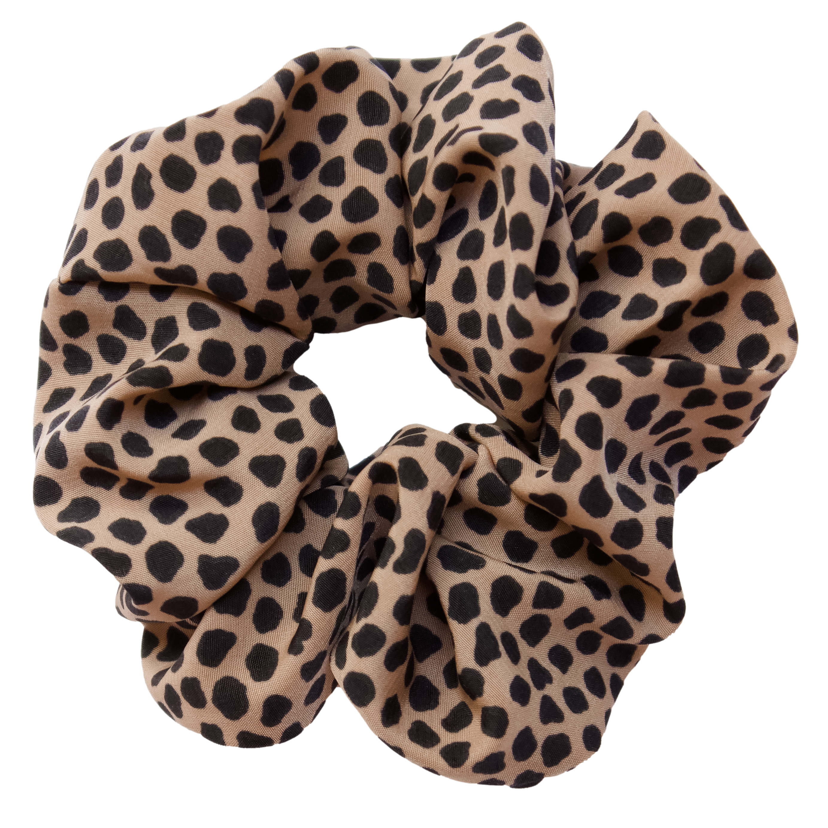 Quinn Spotted Scrunchie in Tan