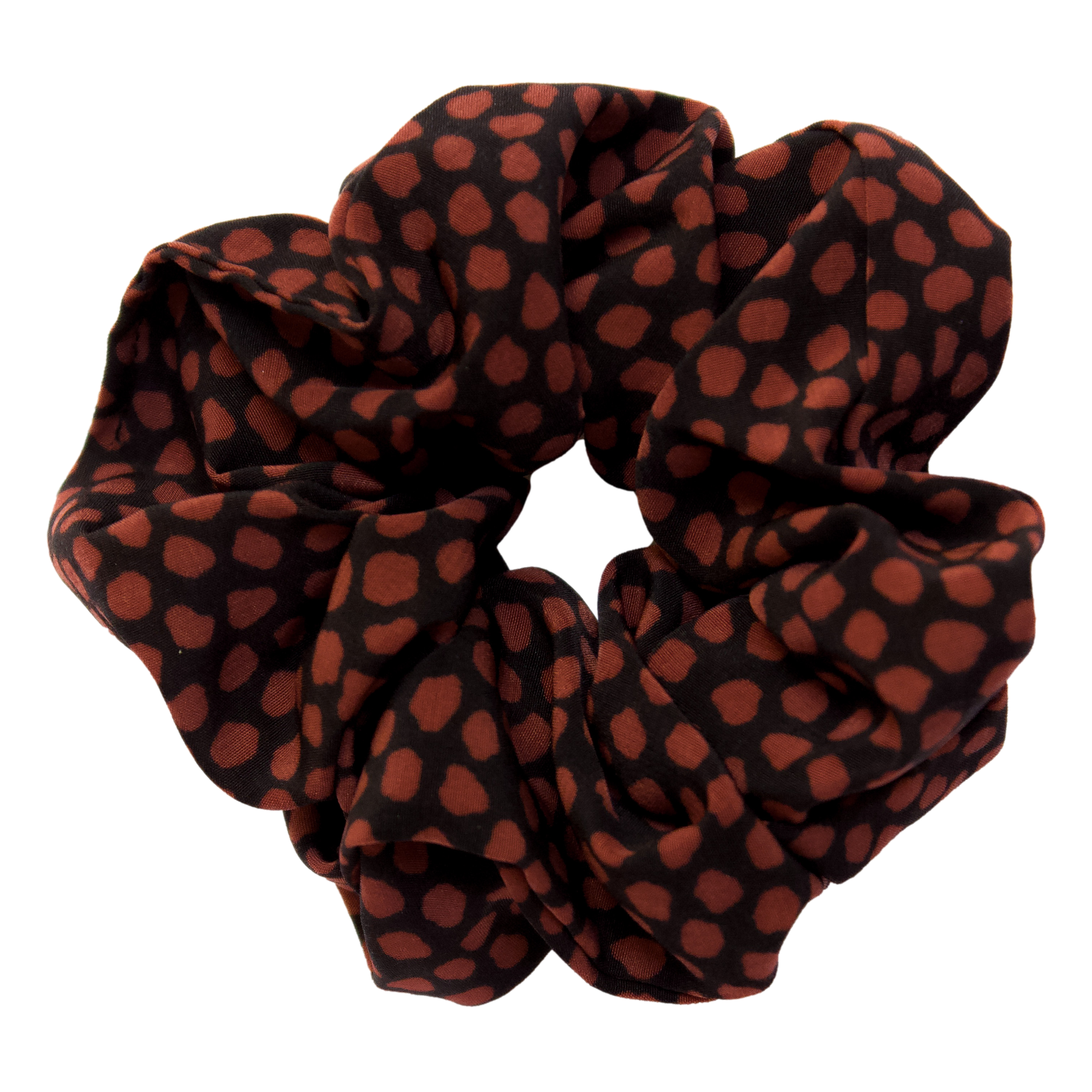 Quinn Spotted Scrunchie in Rust