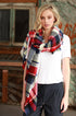Warm and Toasty Blanket Scarf (Red, Blue, Yellow Plaid) - Babe Outfitters