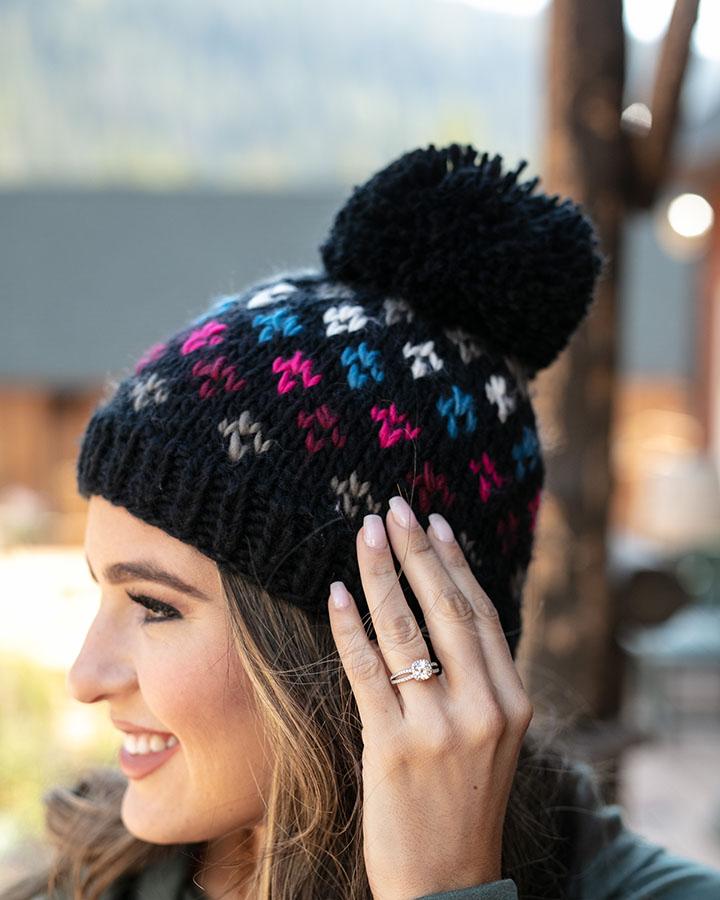 Grace & Lace Reversible Pom Hat (Roxbery)