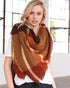 Autumn Feelings Blanket Scarf (Rust & Orange Color Block) - Babe Outfitters