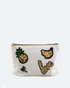 Canvas Sequin Patch Zipper Pouch - Babe Outfitters