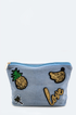 Denim Sequin Patch Zipper Pouch - Babe Outfitters