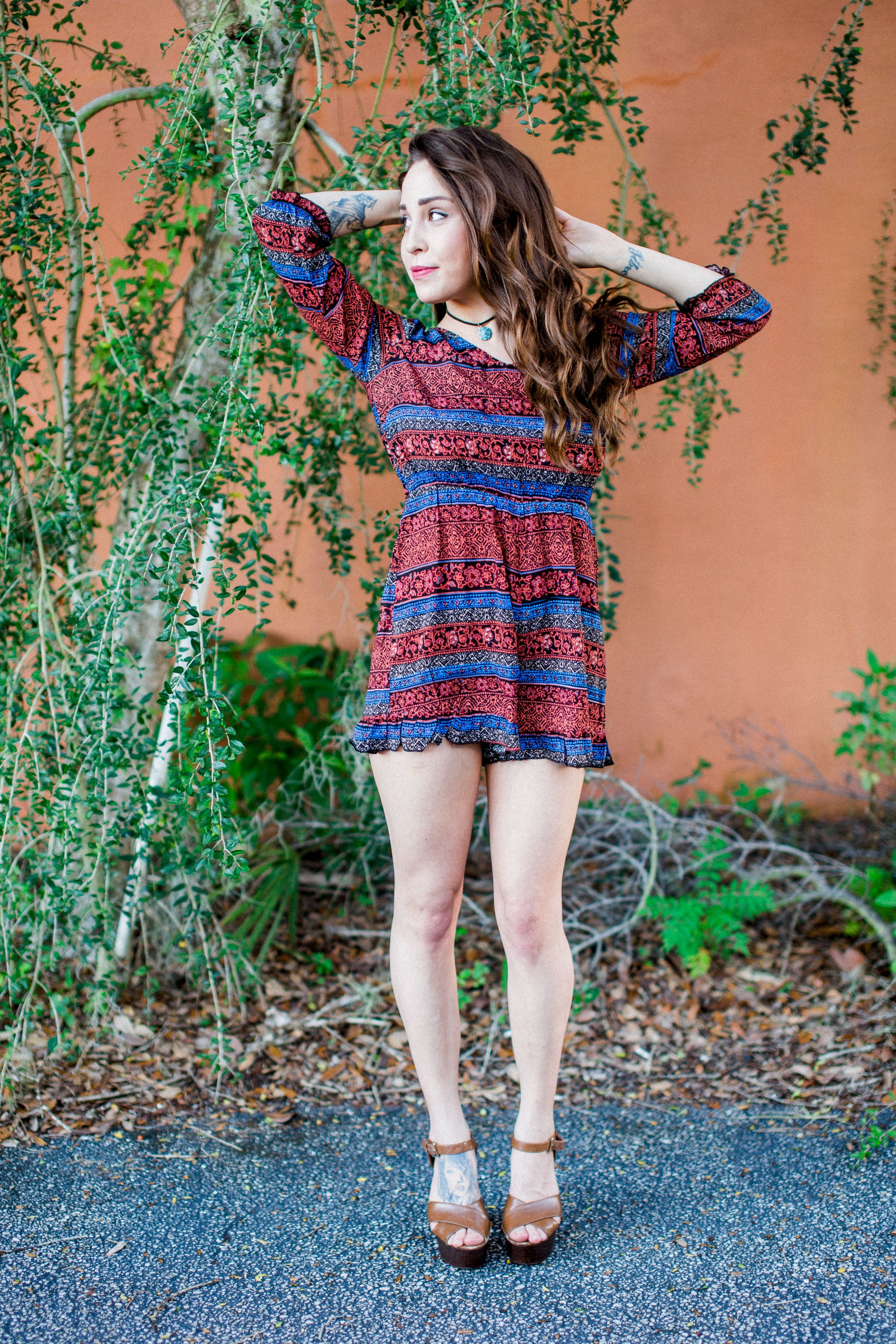 Izabel Boho Ruffle Romper - Babe Outfitters