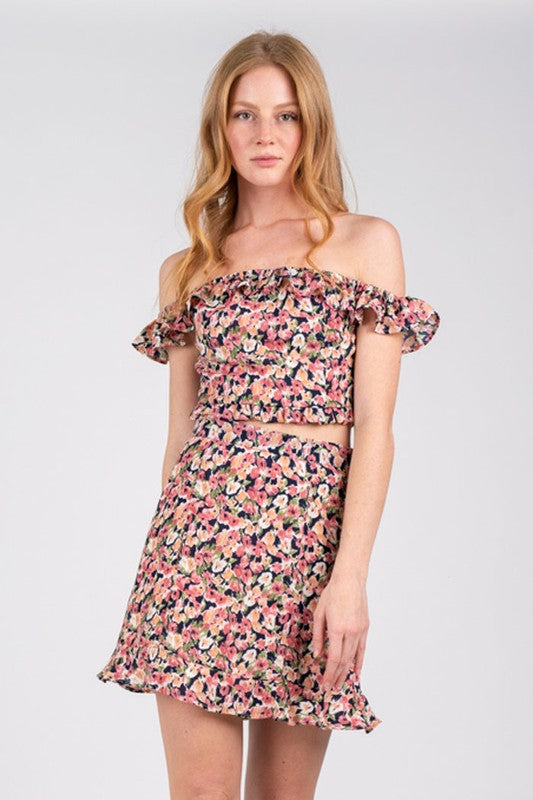 Wildflowers Skirt & Crop Top Set