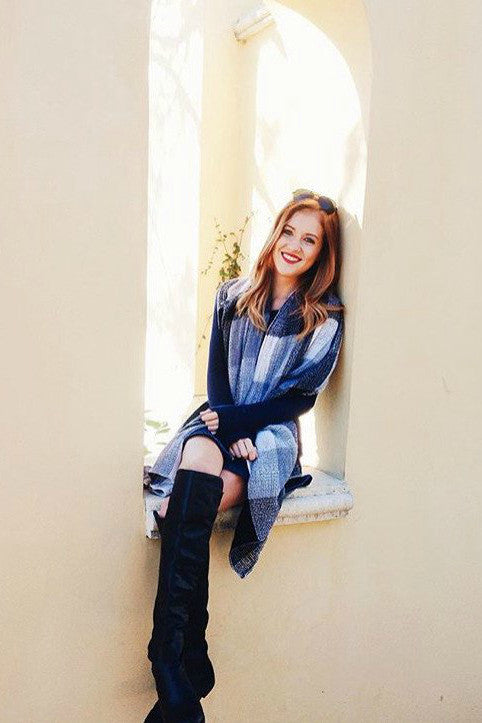 Warm Me Up Knit Scarf (Black & White Color Block) - Babe Outfitters