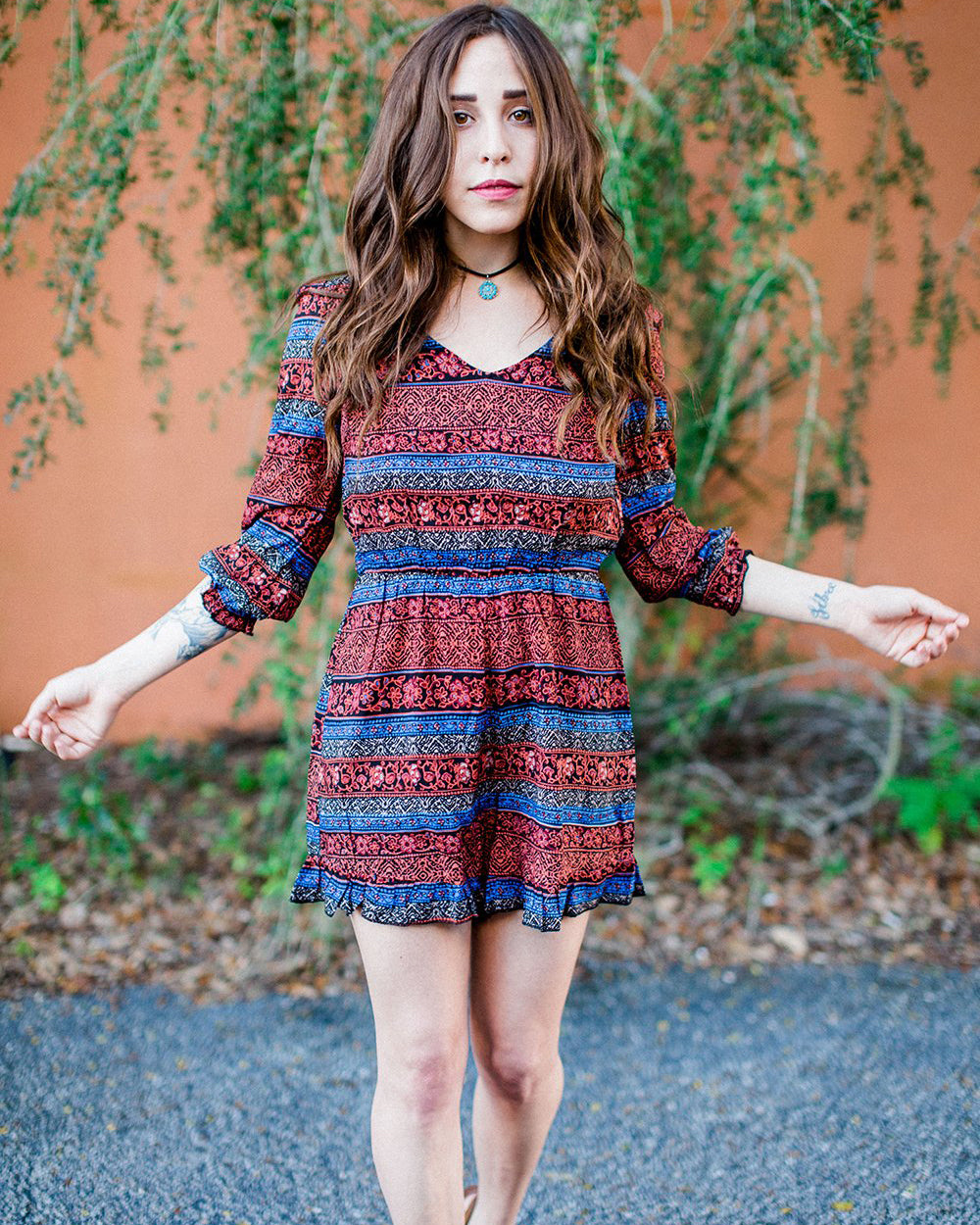 Izabel Boho Ruffle Romper - Babe Outfitters