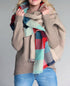 Wrap it Up Reversible Blanket Scarf (Mint Color Block & Stitched Stripe) - Babe Outfitters