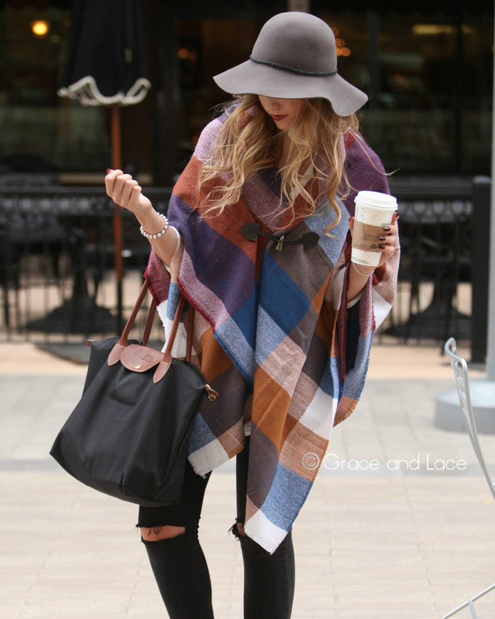 Grace & Lace Blanket Scarf/Toggle Poncho