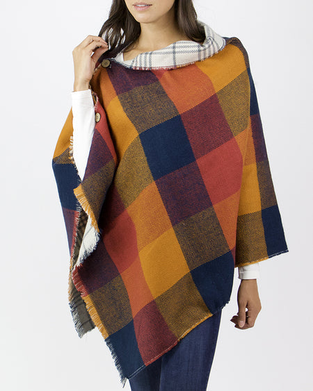 Reversible Button Scarf/Poncho